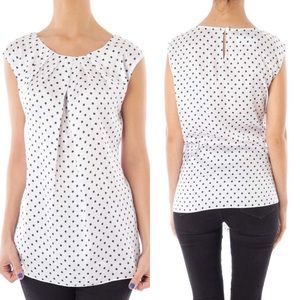 Jones New York White Polka Dot Women’s Sleeveless Blouse